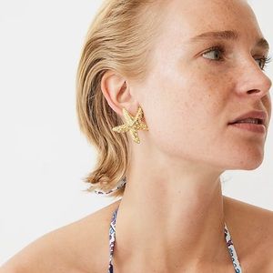 Starfish stud earrings with pavé crystals